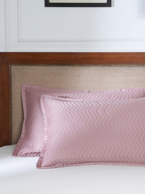 Maspar Cotton Solid Red Set of 2 Pillow Sham Set