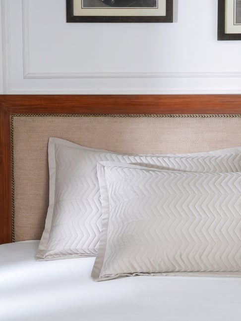 Maspar Cotton Solid Beige Set of 2 Pillow Sham Set