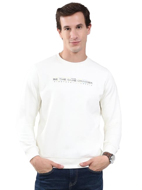 Monte Carlo White Solid Sweatshirt-picture-33