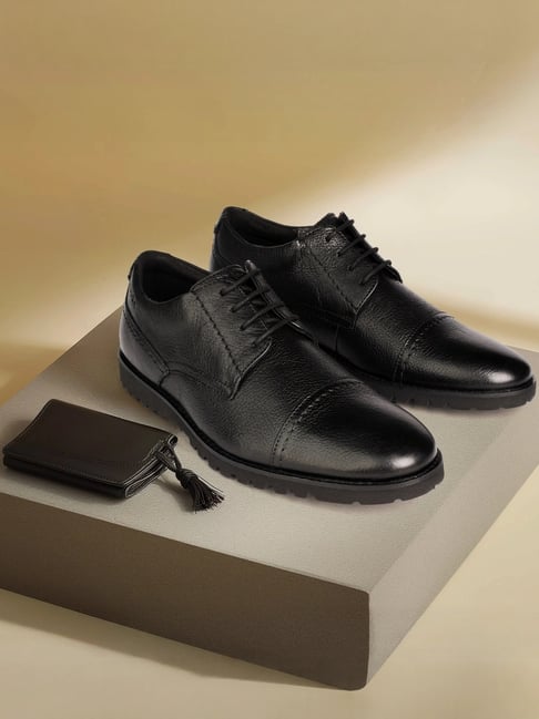 Ruosh Men's Otes Black Derby Shoes