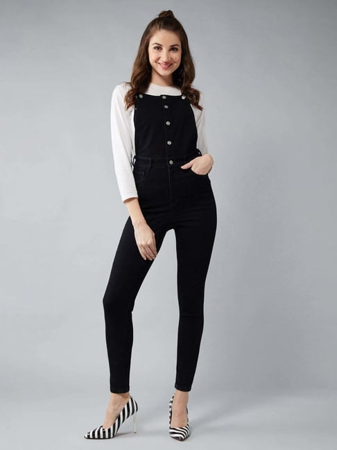 Dolce Crudo Black Skinny Fit Dungaree-picture-40