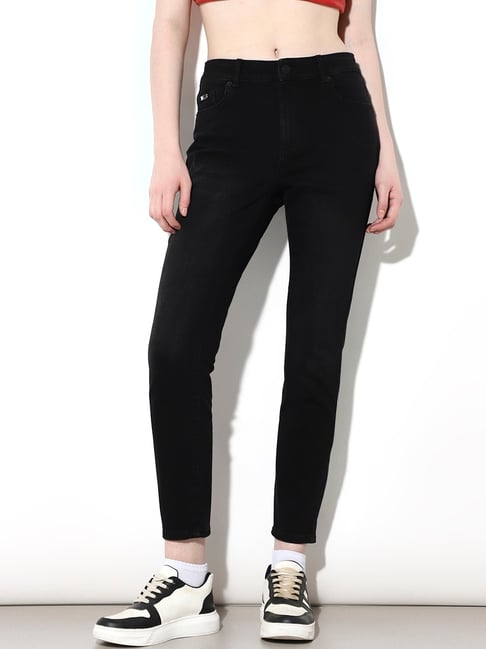 Only Black Cotton Solid High Rise Jeans-picture-21