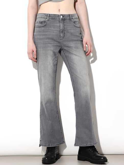 Only Grey Cotton Solid Mid Rise Jeans-picture-35