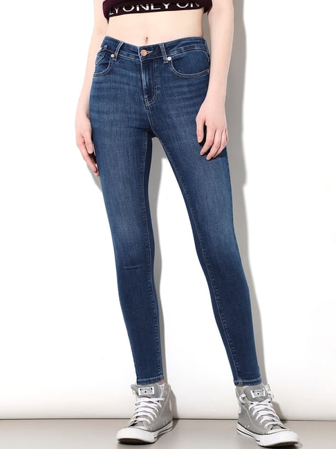 Only Blue Cotton Solid High Rise Jeans-picture-20