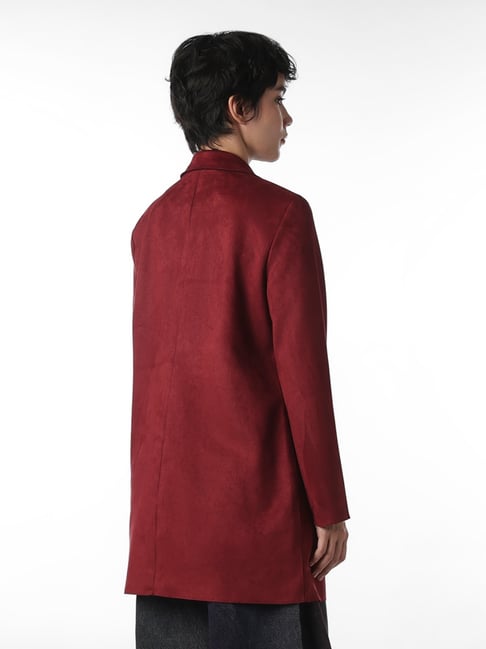 【お値下げしました】Mari coat&cape o.taly Only Maroon Blended Solid Overcoat
