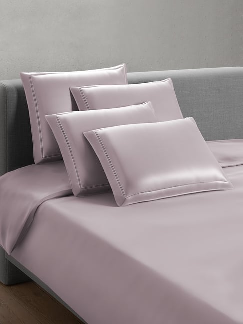 Sansaar Turquoise Cotton Plain 210 TC King Flat Bedsheet with 2 Pillow Covers-picture-34