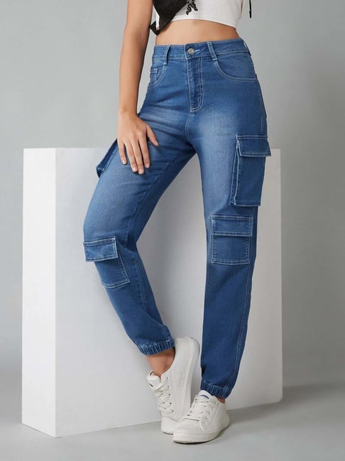 Dolce Crudo Blue Regular Fit Joggers Jeans-picture-17
