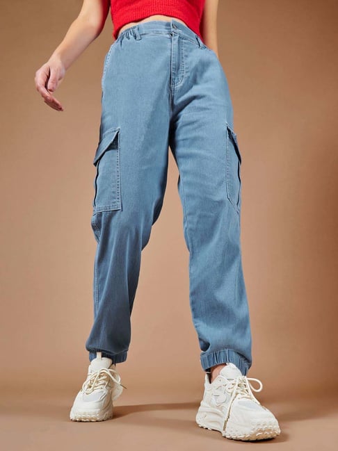 Dolce Crudo Blue Regular Fit Joggers Jeans-picture-20