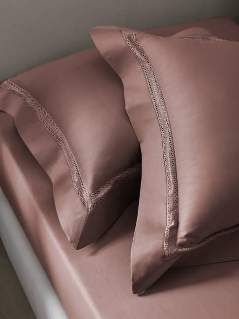 Sansaar Red Cotton Geometric Pillow Cover - Set of 2