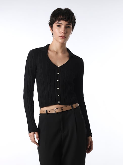 Only Black Viscose Woven Design Pullover-picture-48