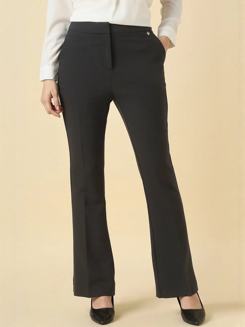 Allen Solly Black Regular Fit Trousers