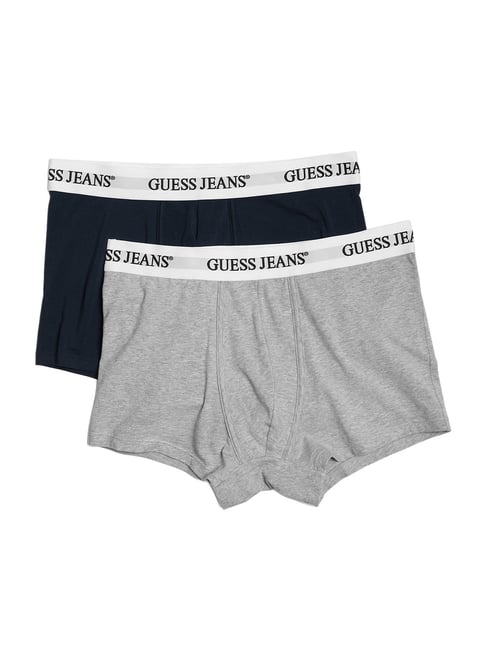 Guess Jeans Stretch Jersy Multicolour Mid Rise Trunk - Pack of 2