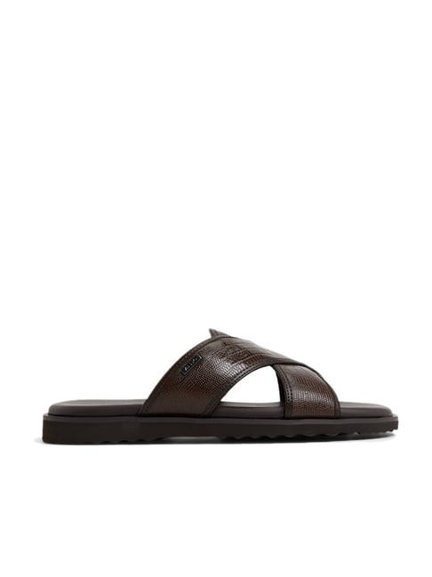 Aldo Men's OLINOA Dark Brown Cross Strap Sandals-picture-33