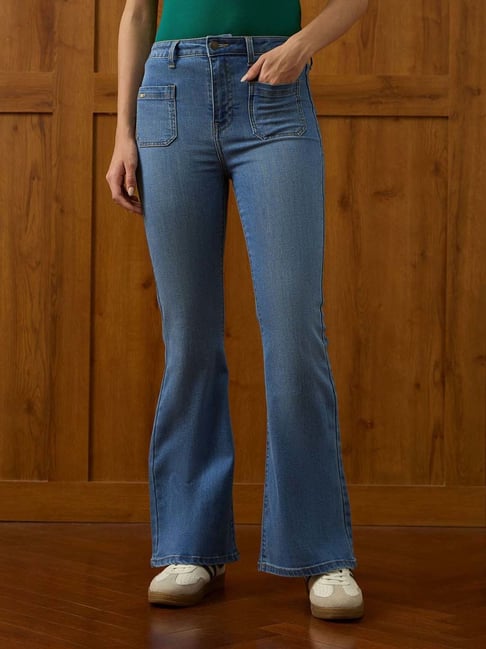 U.S. Polo Assn. Blue Cotton Flared Fit Jeans-picture-37