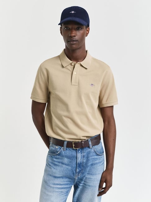 GANT Beige Regular Fit Polo T-Shirt-picture-16