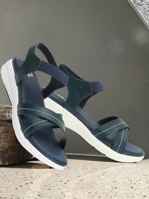 Carlton London Women's Navy Blue Sling Back Sandals-picture-10