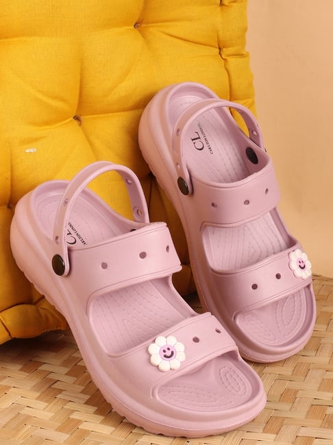 Carlton London Women's Light Berry Sling Back Sandals