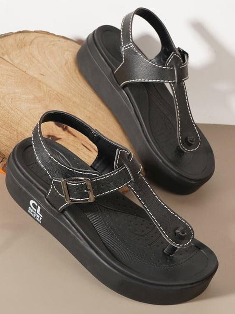 Carlton London Women's Black Ankle Strap Sandals-picture-23