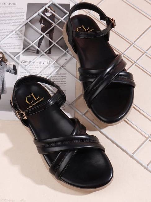 Carlton London Women's Black Ankle Strap Sandals-picture-13