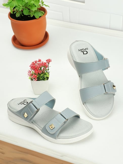 Carlton London Women's Sky Blue Casual Sandals-picture-35