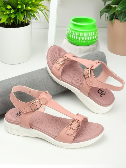 Carlton London Women's Pink Ankle Strap Sandals-picture-41