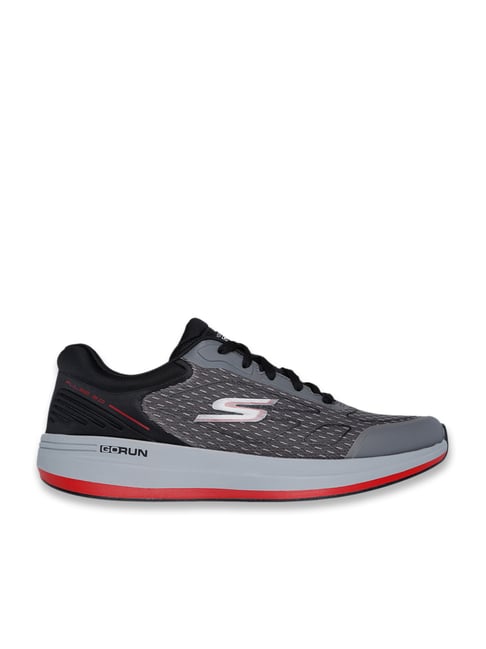 Skechers Men's GO RUN PULSE 2.0 - CROSS ROAD Charcoal Lace Up Running Shoes