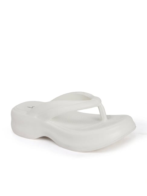 Buy Carlton London Women's Off-white Flip Flops at Best Price