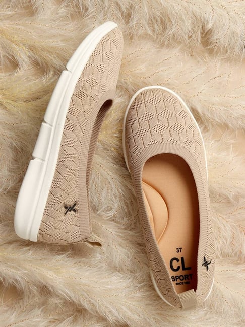 Carlton London Women's Beige Slip-On Shoes