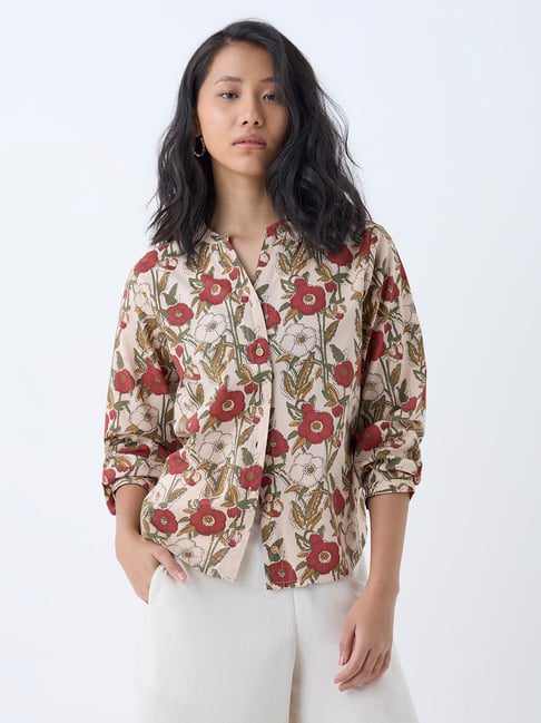 Utsa by Westside Multicolour Floral Pattern Cotton Tunic-picture-12