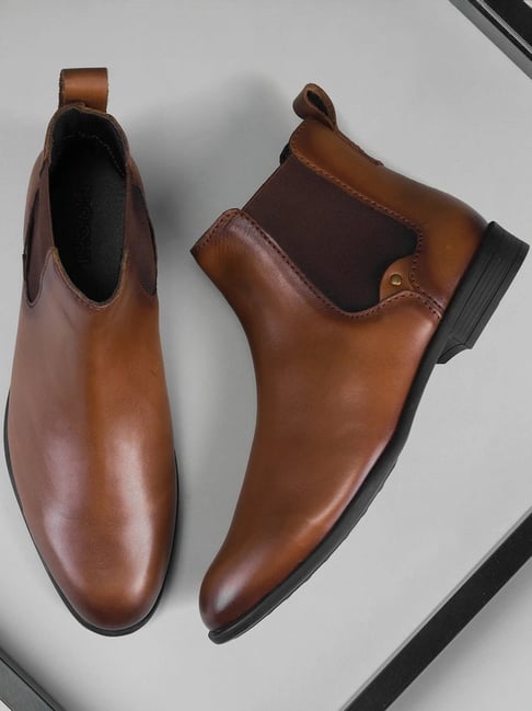 Mochi Men's Tan Chelsea Boots-picture-12