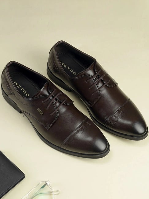 Metro Men's Brown Derby Shoes-picture-37