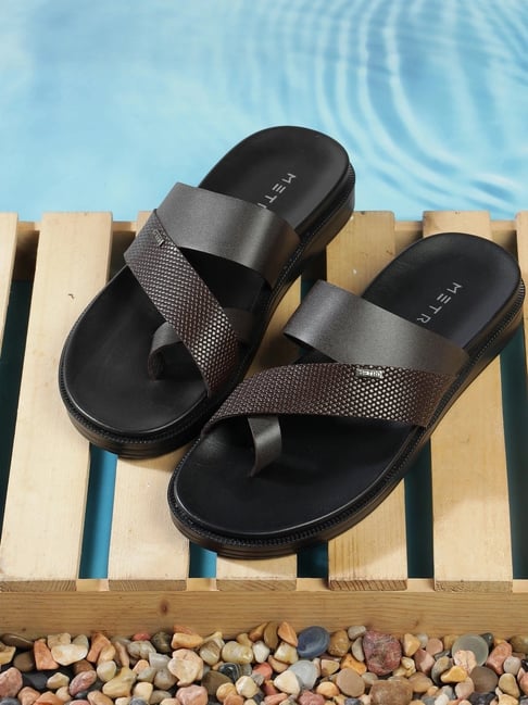 Metro Men's Brown Toe Ring Sandals