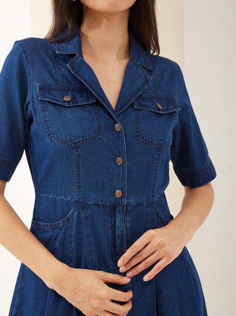 latin quarters denim dress Latin Quarters Women's Blue Denim Dress