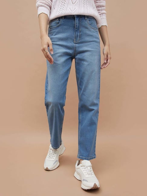 Fame Forever By Lifestyle Mid Blue Cotton Regular Fit Jeans-picture-10