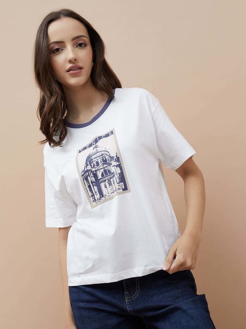Fame Forever By Lifestyle White Cotton Regular Fit Printed T-Shirt-picture-38