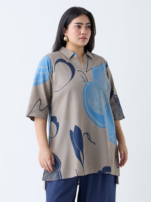 Diza by Westside Taupe Bandhani Printed Tunic-picture-11