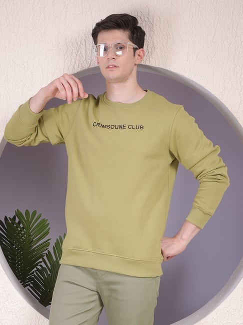 Crimsoune Club Green Blended Regular Fit Graphic Sweatshirt-picture-25