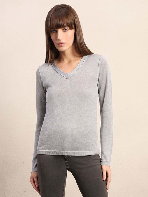 Vero Moda Grey Melange Regular Fit Sweater-picture-36