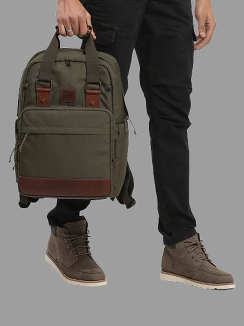 Royal Enfield Dark Olive Brown Textured Backpack