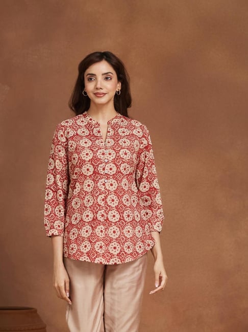 Fabindia Red Cotton Tunic-picture-18