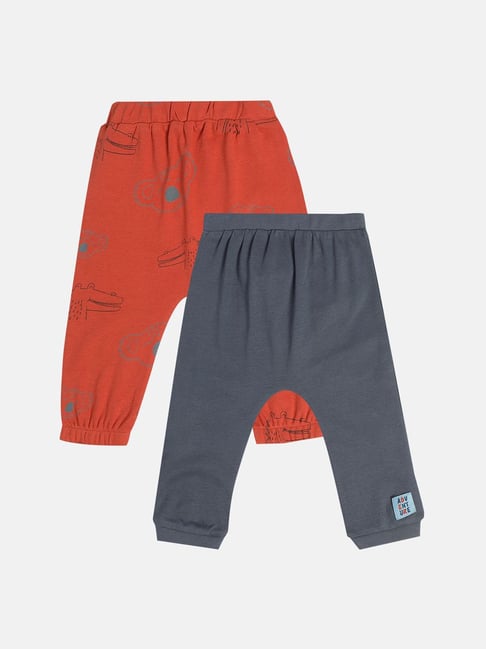 Miniklub Boys Red & Gray Regular Fit Knitted Bottom - Pack of 2
