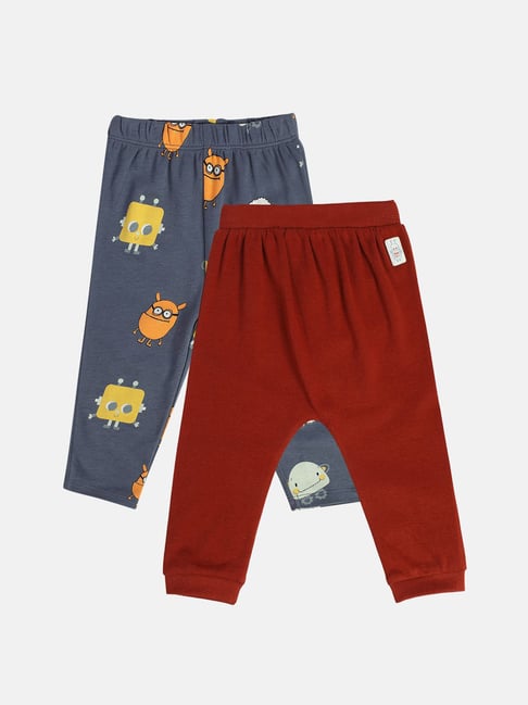 miniklub boys grey & brown regular fit knitted bottom - pack of 2