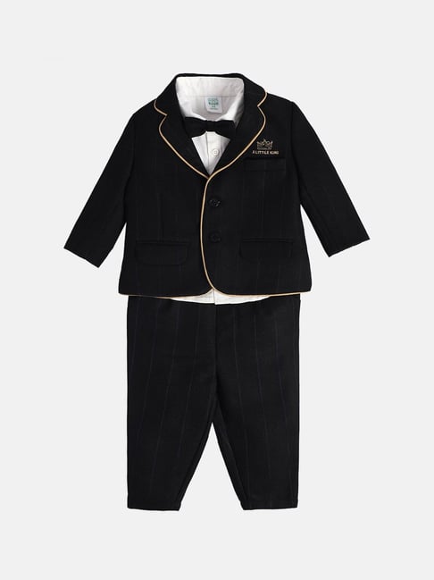 Miniklub Boys Black Regular Fit Woven Clothing Set