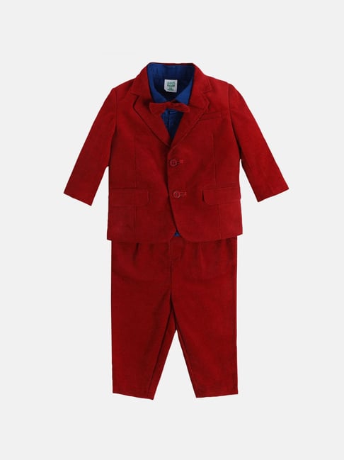 Miniklub Boys Red Regular Fit Woven Clothing Set