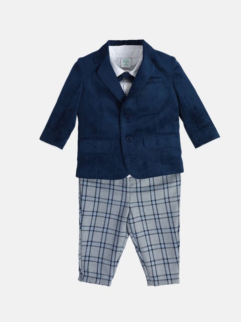 Miniklub Boys Blue Regular Fit Woven Clothing Set
