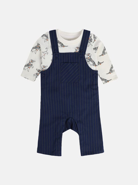 Miniklub Boys Grey Regular Fit Dungaree Set