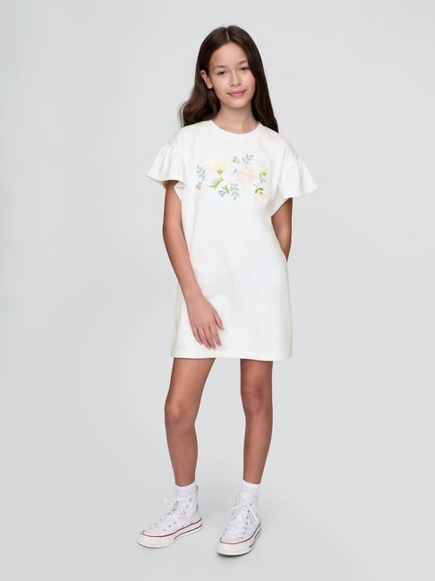 GAP Kids White Floral T-Shirt Dress GAP Kids White Floral T-Shirt Dress