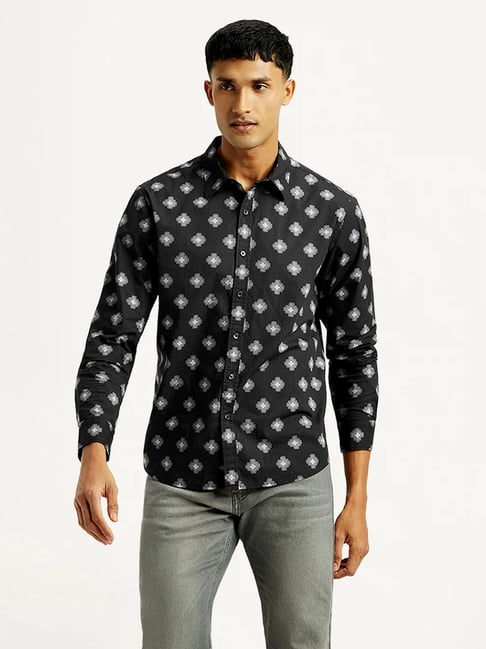 Levi's Black Cotton Slim Fit Printed Shirt-picture-11
