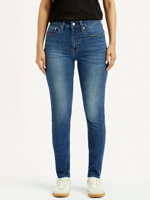 Levi's 721 Blue Cotton Skinny Fit Jeans