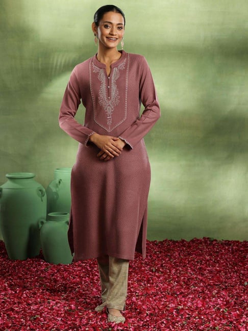 Libas Pink Straight Fit Embroidered Kurta-picture-39